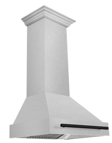 ZLINE 30" Autograph Edition Fingerprint Resistant Stainless Steel Range Hood with Matte Black Handle