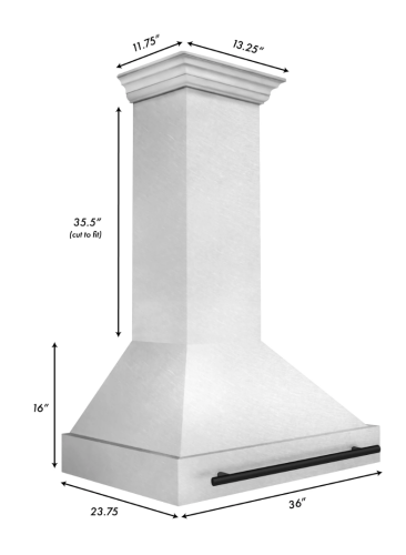 ZLINE 36" Autograph Edition Fingerprint Resistant Stainless Steel Range Hood with Matte Black Handle