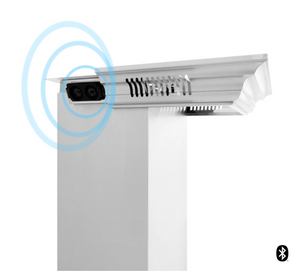 42" ZLINE CrownSound™Ducted Vent Wall Mount Range Hood in Stainless Steel with Built-in Bluetooth Speakers (KN4CRN-BT-42)
