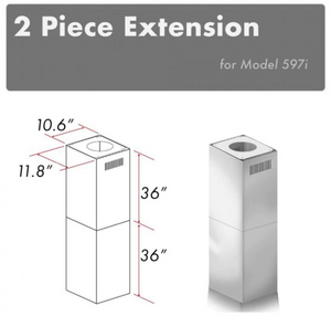 ZLINE 2-36" Chimney Extensions for 10 ft. to 12 ft. Ceilings (2PCEXT-597i)