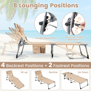 4-position adjustable back customized for different postures<br>2 footrest positions with flexible joints for more coziness<br>Built-in face hole and arm holes for face-down position<br>Removable head pillow enhances the comfort of lying<br>Folding chair 