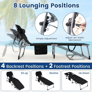 4-position adjustable back customized for different postures<br>2 footrest positions with flexible joints for more coziness<br>Built-in face hole and arm holes for face-down position<br>Removable head pillow enhances the comfort of lying<br>Folding chair 