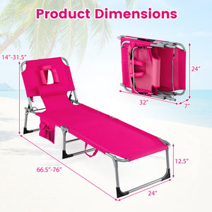 4-position adjustable back customized for different postures<br>2 footrest positions with flexible joints for more coziness<br>Built-in face hole and arm holes for face-down position<br>Removable head pillow enhances the comfort of lying<br>Folding chair 