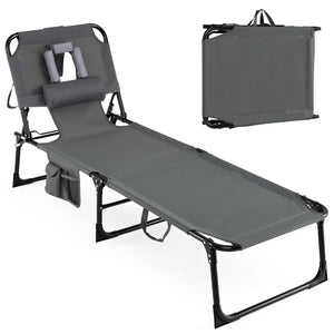 4-position adjustable back customized for different postures<br>2 footrest positions with flexible joints for more coziness<br>Built-in face hole and arm holes for face-down position<br>Removable head pillow enhances the comfort of lying<br>Folding chair 