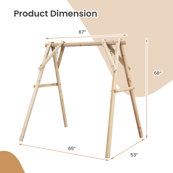 Matches most swings like rope swings  mesh swings  etc<br>High-quality solid wood material consists of a strong and durable stand<br>Suitable for backyard  patio  porch  garden and more<br>A-shaped frame makes the stand more stable<br>Reinforced screws an