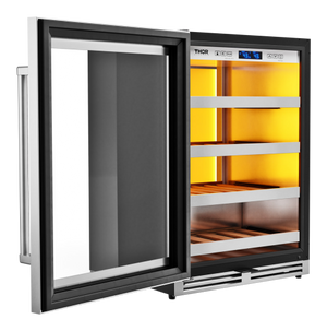 24-INCH SINGLE ZONE WINE COOLER, LEFT SWING, 45 WINE BOTTLE CAPACITY