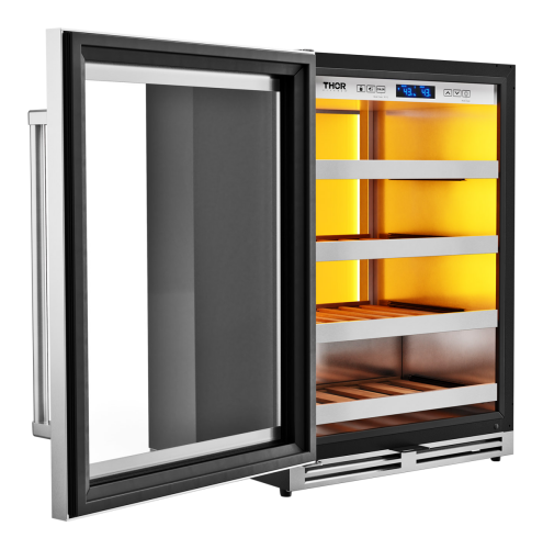 24-INCH SINGLE ZONE WINE COOLER, LEFT SWING, 45 WINE BOTTLE CAPACITY