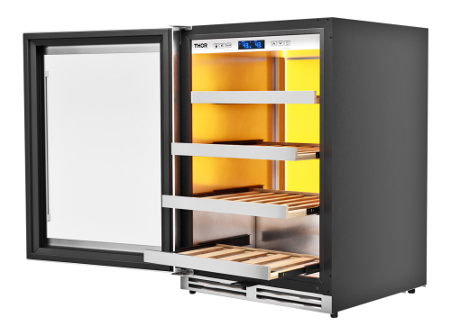 24-INCH SINGLE ZONE WINE COOLER, LEFT SWING, 45 WINE BOTTLE CAPACITY