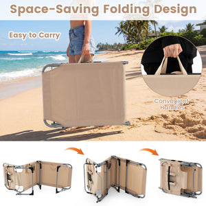 Face and arm slots for comfortable face-down lounging<br>Adjustable backrest ensures personalized reclining positions<br>Compact folding design makes it easy to transport and store<br>Equipped with a carry strap to facilitate mobility<br>Removable pillow 