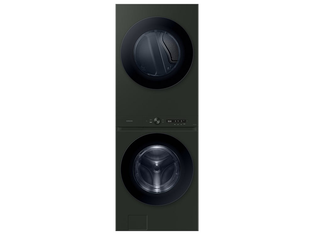 Bespoke AI Laundry Hub 5.3 cu. ft. Ultra Capacity Single Unit Washer with AI OptiWash and 7.6 cu. ft. Electric Dryer in Satin Green