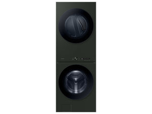 Bespoke AI Laundry Hub 5.3 cu. ft. Ultra Capacity Single Unit Washer with AI OptiWash and 7.6 cu. ft. Electric Dryer in Satin Green