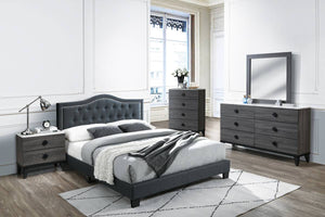 FULL BED/CHARCOAL BURPLAP