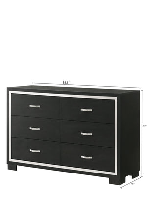 Gennro - King 4 Piece Bedroom Set - Black
