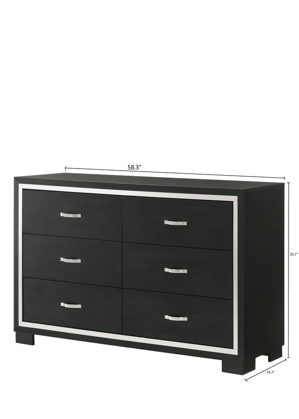 Gennro - King 4 Piece Bedroom Set - Black