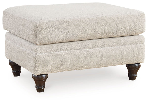 Seeking simple, transitional style? Enter this ottoman. Its commitment to carefree comfort is right at home with your relaxed living room aesthetic. A subtle chevron effect elevates the everyday charm of the neutral fabric, while a classic silhouette keep
