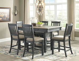 Tyler Creek - Black / Gray - Rectangular Dining Room Counter Table