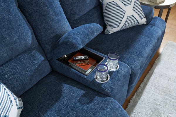Acklen Place - Navy - 6-Piece Power Reclining Sectional With Raf Power Reclining Back Chaise