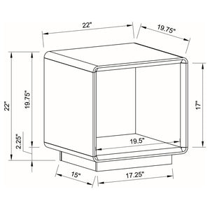 Paseo - Square End Side Table - White High Gloss