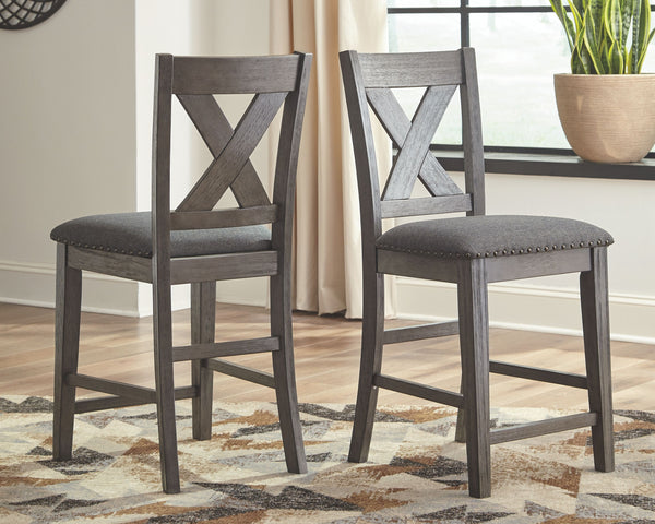  the stoolâ€™s cushioned upholstered seat goes easy