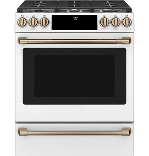 Café™ 30" Smart Slide-In, Front-Control, Gas Range with Convection Oven