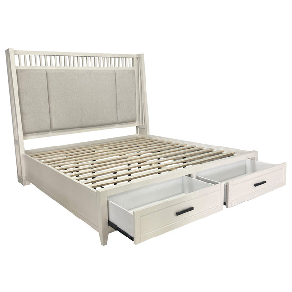 Americana Modern - Bedroom Queen Shelter Bed 2 Nightstands Dresser With Mirror And Chest - Cotton