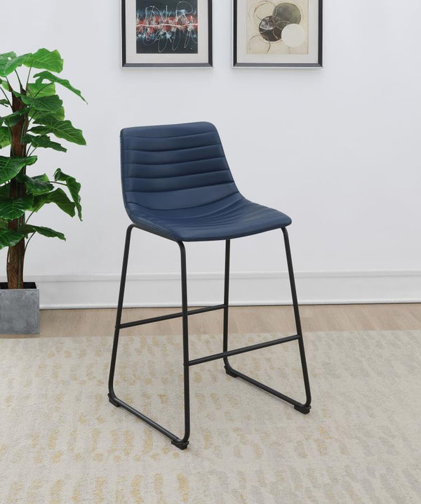 Zuni - Faux Leather Upholstered Counter Chair (Set of 2) - Blue