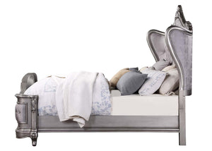 Ausonia - California King Bed - Velvet & Antique Platinum - Finish