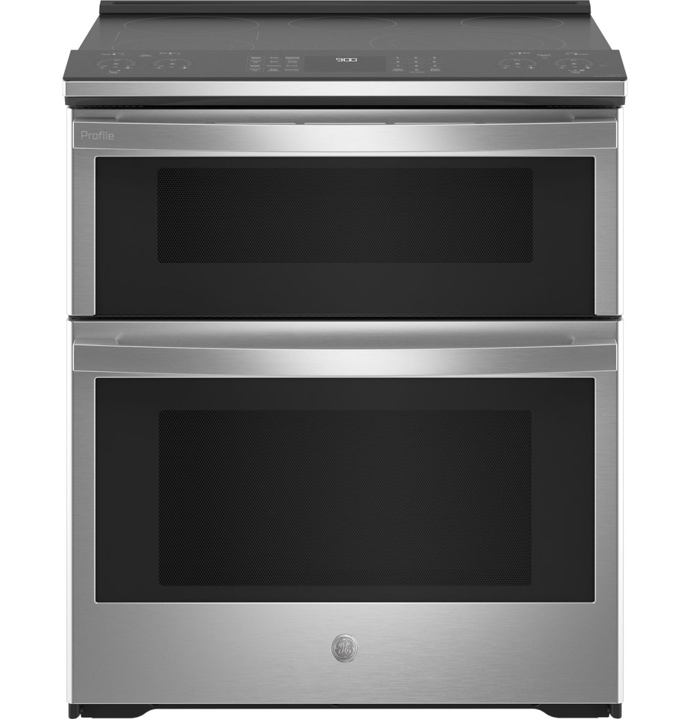 GE Profile™ 30" Smart Slide-In Electric Double Oven Convection Fingerprint Resistant Range