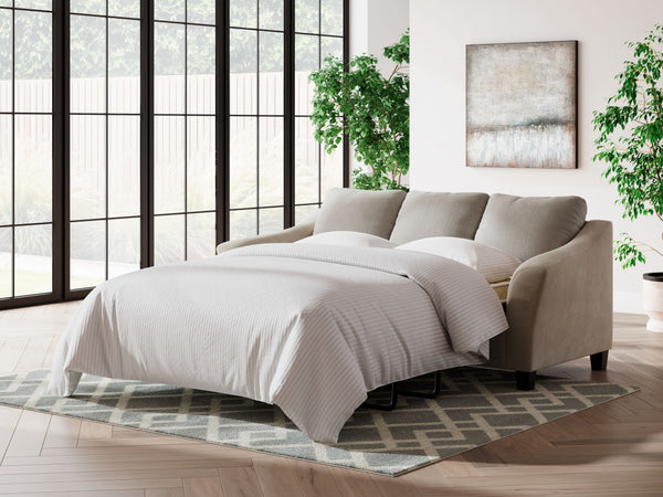  big on style possibilities. This queen sleeper sofa is a transitional take on everyday comfort. Its soft-to-the-touch upholstery keeps you cozy as you lounge