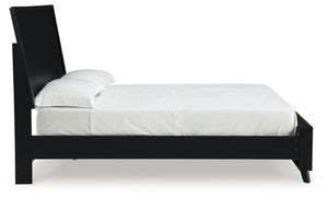 Danziar - Black - Queen Panel Bed