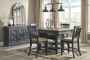 Tyler Creek - Black / Grayish Brown - Upholstered Barstool (Set of 2)