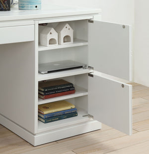 Catalina - 8 Piece Library Wall With Writing Desk - White