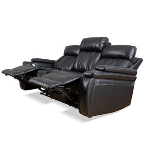 Royce - Power Reclining Sofa And 2 Recliners - Black
