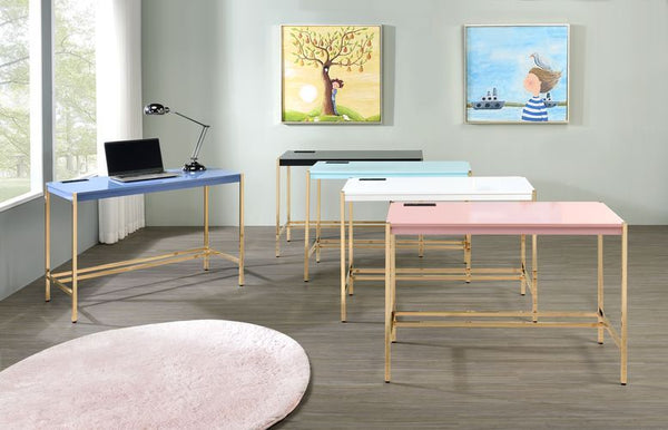 Midriaks - Writing Desk - Black & Gold Finish