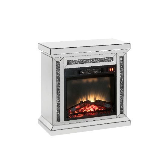 The Noralie LED Electric Fireplace will add a contemporary touch to any room in your home. With its clean lines, this brilliant rectangular accent piece showcases a distinctive style for an intriguing look. The unique piece has beautiful mirrored finish a