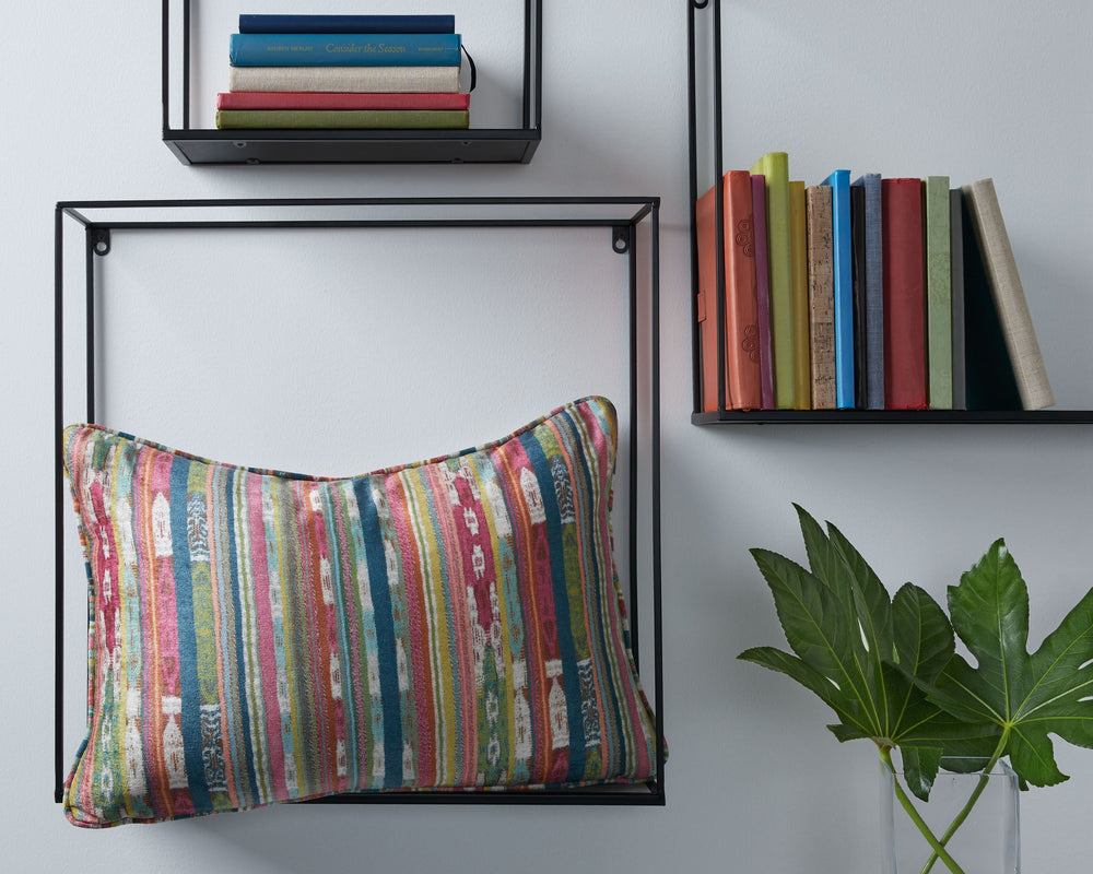 Add a colorful aesthetic to your space with this pillow. Sure to please with its chic striped design, this pillow is simple yet striking. Whether in classic, boho or contemporary settings, it elevates your space in a snap.<br/><br/><b>Product Features</b>