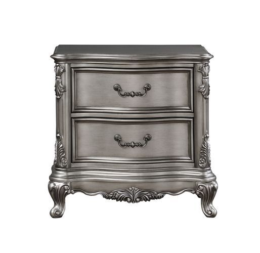 Create the feel of a European chateau in your bedroom with the Ausonia collection. Gathering inspiration from vintage Rococo design, featuring intricate carvings that embody the period. The wingback headboard is a classic design is accented with crystal-l