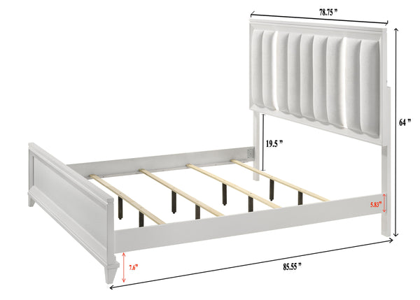 Cressida - King Bed With Slats - White