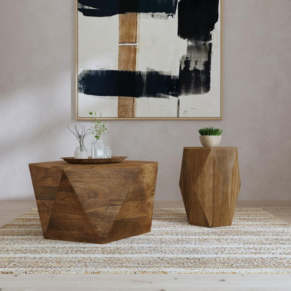 Zalika - Hexagonal Solid - Mango Wood End Table - Natural