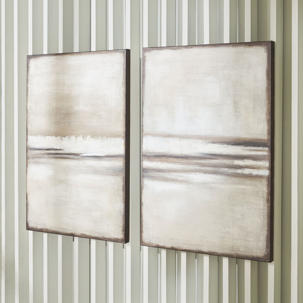 Lose yourself in the beauty of this landscape. Its abstract design effortlessly creates a moment of calm in an office, living room or bedroom. Soothing in neutral shades, this two-piece set reflects your refined yet relaxed approach to decor.<br/><br/><b>