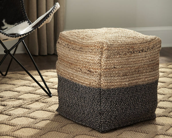  and this pouf proves it. Braided design in natural jute and gray is simple yet fresh. Stylish stitching and dense filling hold the look together.<br/><br/><b>Product Features</b><ul><li>Jute/cotton blend cover</li><li>De