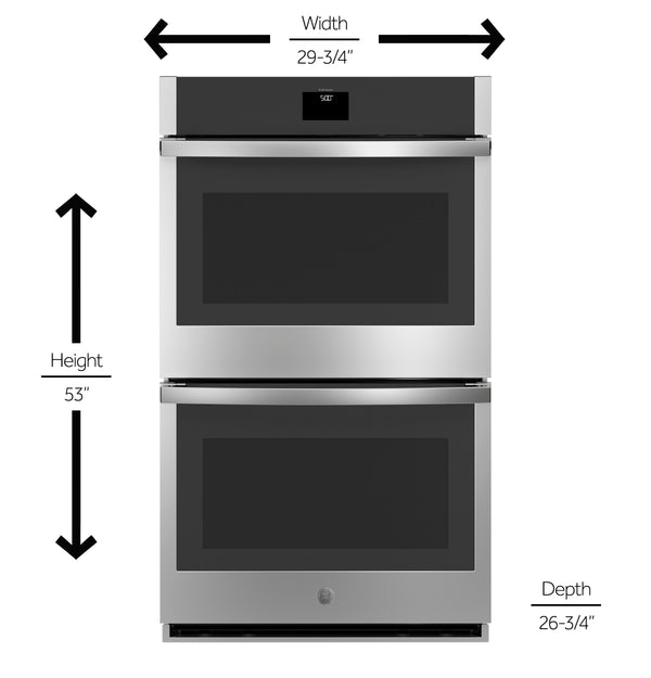 GE® 30" Smart Built-In Self-Clean Convection Double Wall Oven with No Preheat Air Fry