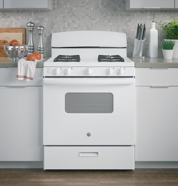 GE® 30" Free-Standing Front Control Gas Range