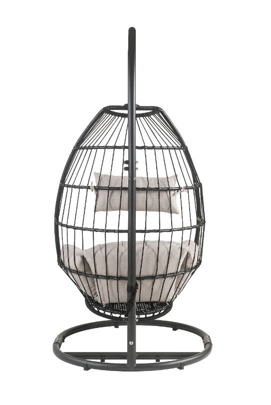 Transform your outdoor patio with the Oldi patio hanging chair. The trendy design instantly creates an oasis at home. Catch some rays or cuddle up with a good book. The foam-filled cushion allows for hours of comfort, while the egg shape contours to your 