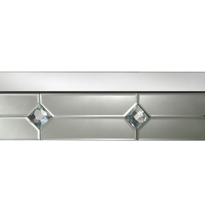 this console table combines glamour with modernism. Light is captured and reflected from all angle of