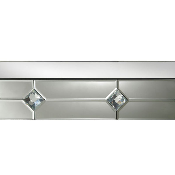  this console table combines glamour with modernism. Light is captured and reflected from all angle of