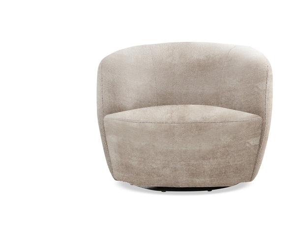 Carina - Swivel Barrel Chair - Miami Mink