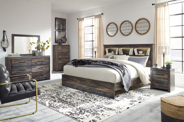  rustic and industrial styles can make one happy marriage. Case in point: this king bookcase bed. A refined take on barn board beauty