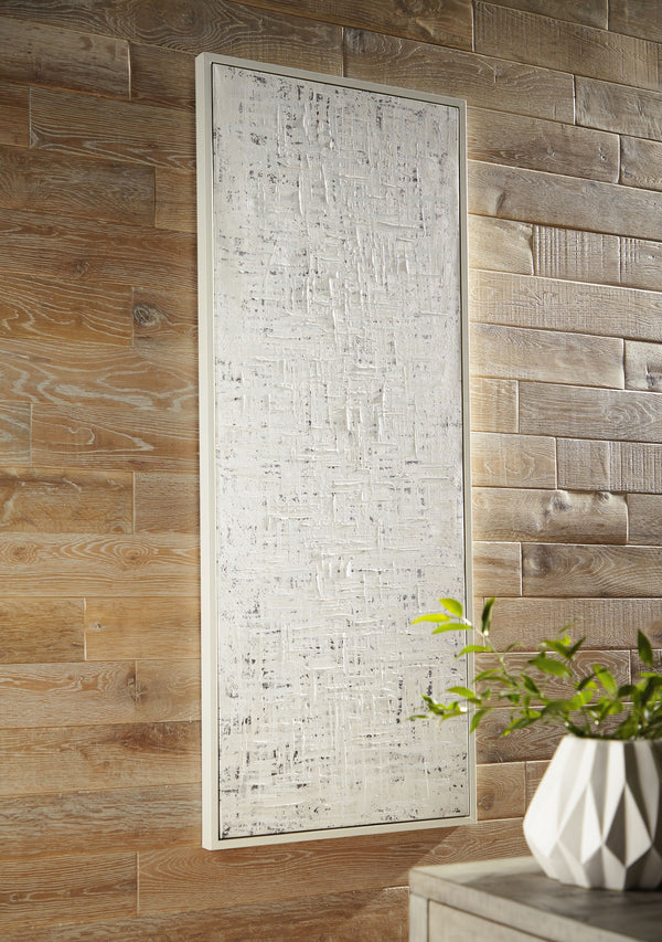  this wall art offers a new take on neutral. The textural appeal of the abstract piece elevates your decor and creates a curated look worth celebrating. And with four ways to hang it