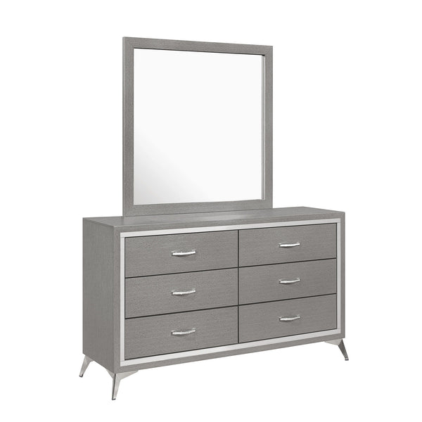 The Huxley 6-Drawer Dresser in Gray combines contemporary glam with durable craftsmanship, making it a stylish and functional addition to your bedroom. Carefully crafted from manufactured woods and eco-friendly decorative laminate, this dresser is built t